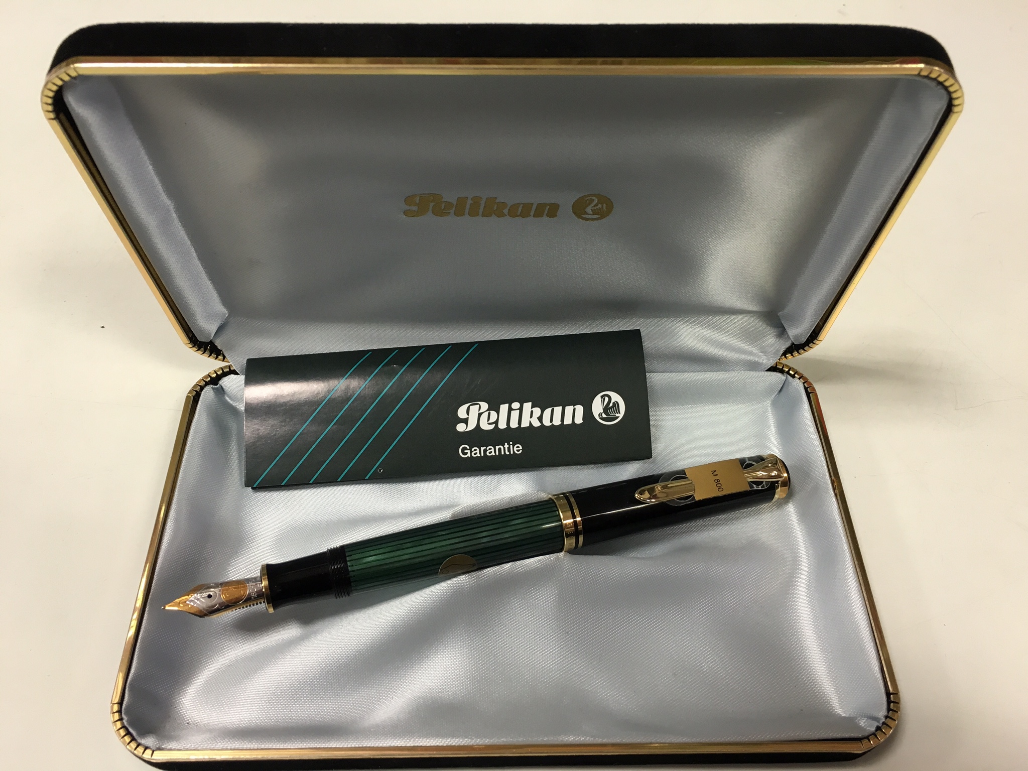 Pelikan M 805 Penna stilografica Souveraen 805 Stesemann pennino F in oro bianco rodiato