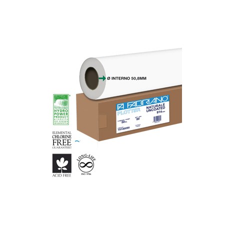 CARTA PLOTTER NATURALE 914MMX50MT 90GR INKJET FABRIANO