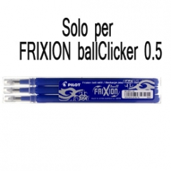 SET 3 REFILL SFERA FRIXION Clickerl 0.5mm BLU PILOT