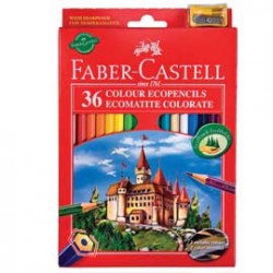 ASTUCCIO 36 PASTELLI COLORATI ECO + TEMPERINO FABER CASTELL