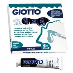 BOX 5 TUBETTI TEMPERA 21ML GIOTTO TUBO 7 ASSORTITO