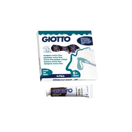 BOX 5 TUBETTI TEMPERA 21ML GIOTTO TUBO 7 ASSORTITO