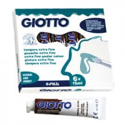 BOX 5 TUBETTI TEMPERA 21ML GIOTTO TUBO 7 ASSORTITO