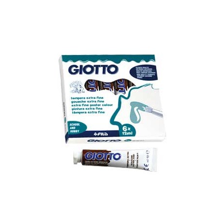 BOX 5 TUBETTI TEMPERA 21ML GIOTTO TUBO 7 ASSORTITO