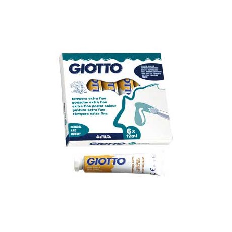 BOX 5 TUBETTI TEMPERA 21ML GIOTTO TUBO 7 ASSORTITO