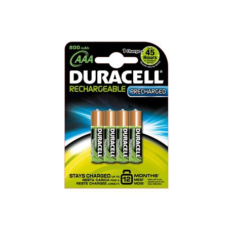 BLISTER 4 PILE RICARICABILI AAA - MINISTILO 800mAh DURACELL